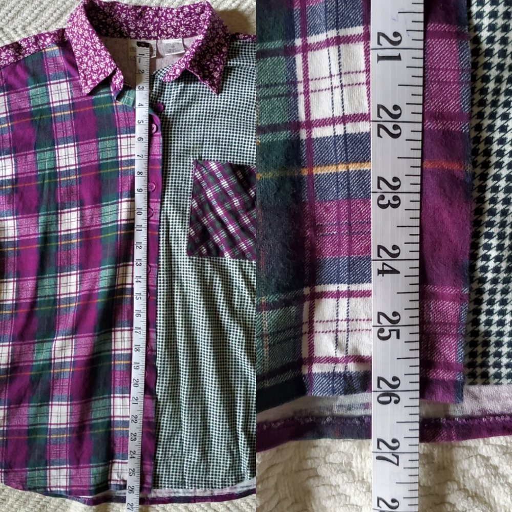 Vintage Bubblegrunge Mixed Pattern Oversized Flan… - image 7